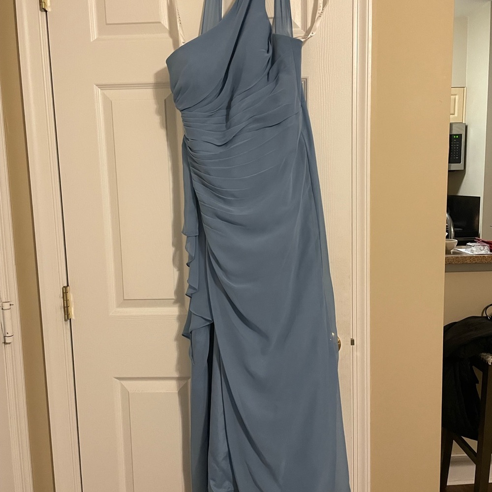 Elegant Blue One-Shoulder Dress
